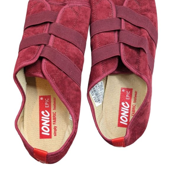 Ionic Epic Rover Shoes Mens Maroon Velvet Fabric Slip On Lightweight Size 8.5 - Picture 11 of 12